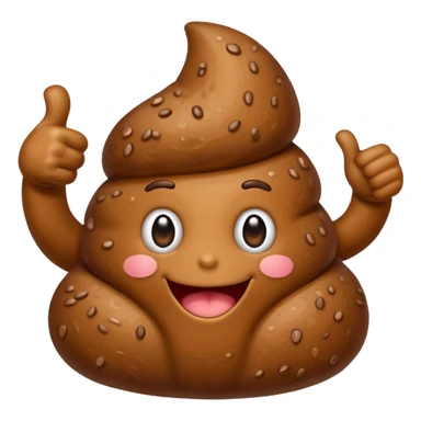 Poop giving a thumbs up sticker