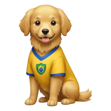 Golden retriever usando camisa do brasil full body  sticker