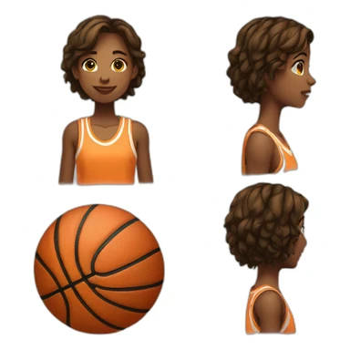 Jeune Fille qui joue au basket-ball sticker