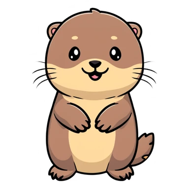 really cute smiling joyful otter face in three-quarter profile view with simple thorny stem wrapped horizontally around its forehead like Jesus Christ's Crown of thorns, no crown shape on top, just thin spiky branches circling the forehead sticker