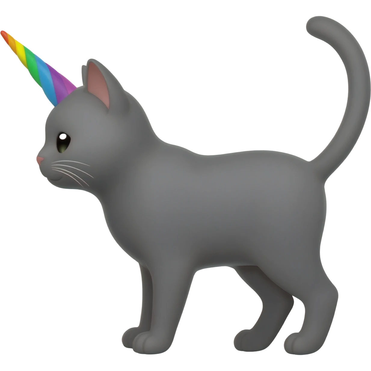 Cat with a rainbow unicorn horn emoji