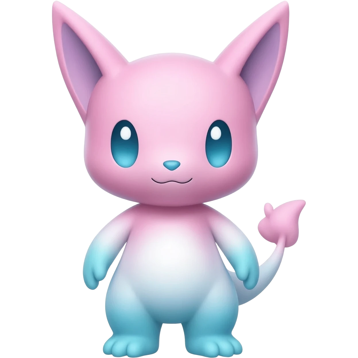 Cute cool kawaii pink-white-blue-gradient fakemon-digimon-creature emoji