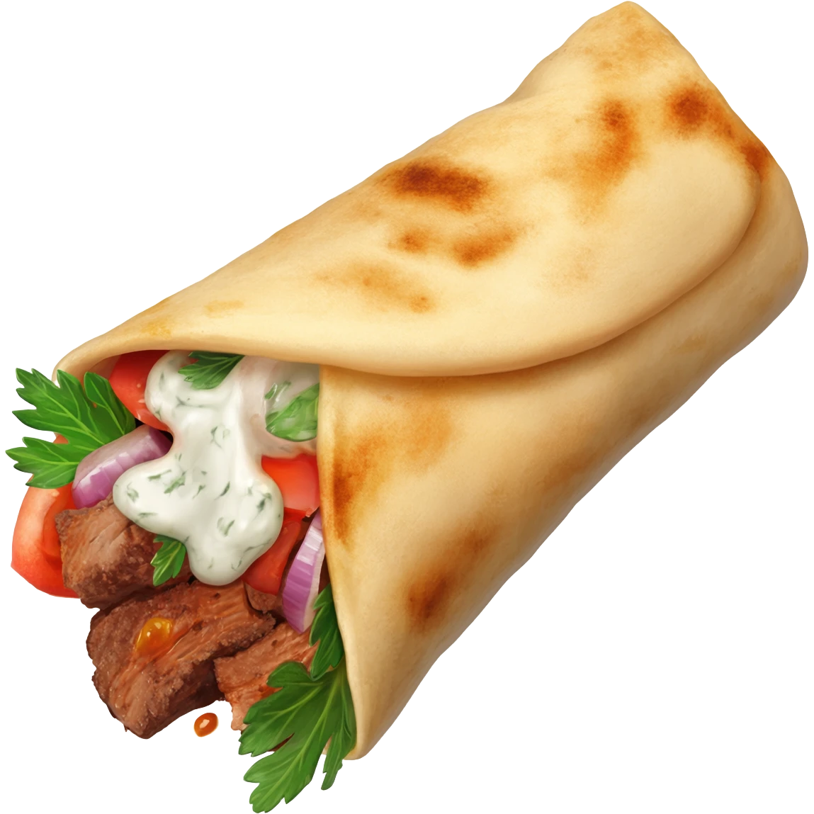 a shawarma that is dripping with sauce twitter emoji style emoji