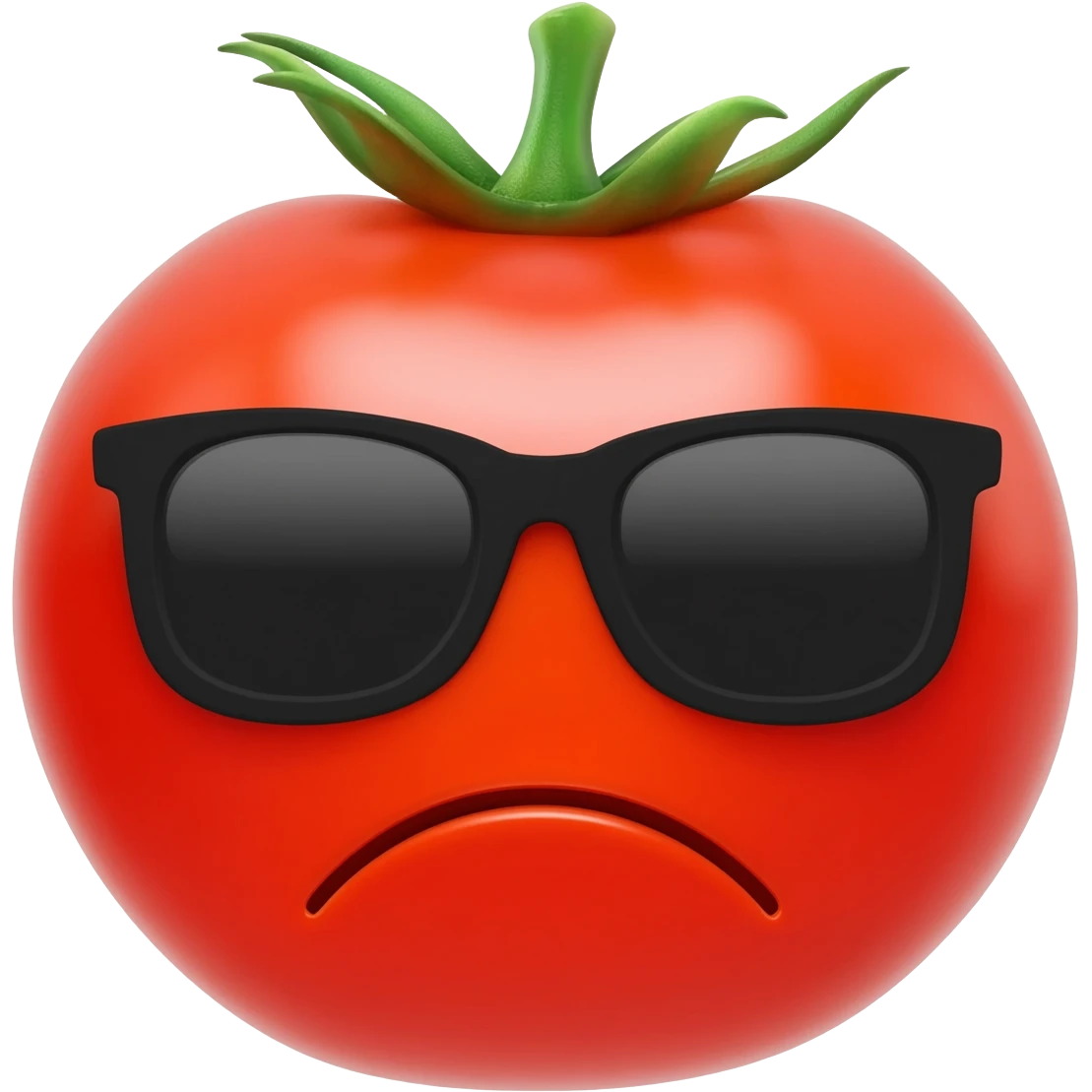 un tomate con lentes de sol en diferentes versiones, feliz, enojado, triste etc emoji
