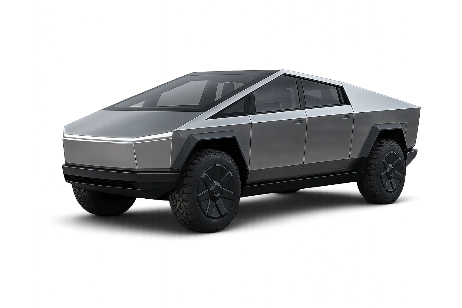 angular futuristic Tesla Cybertruck, metallic look emoji