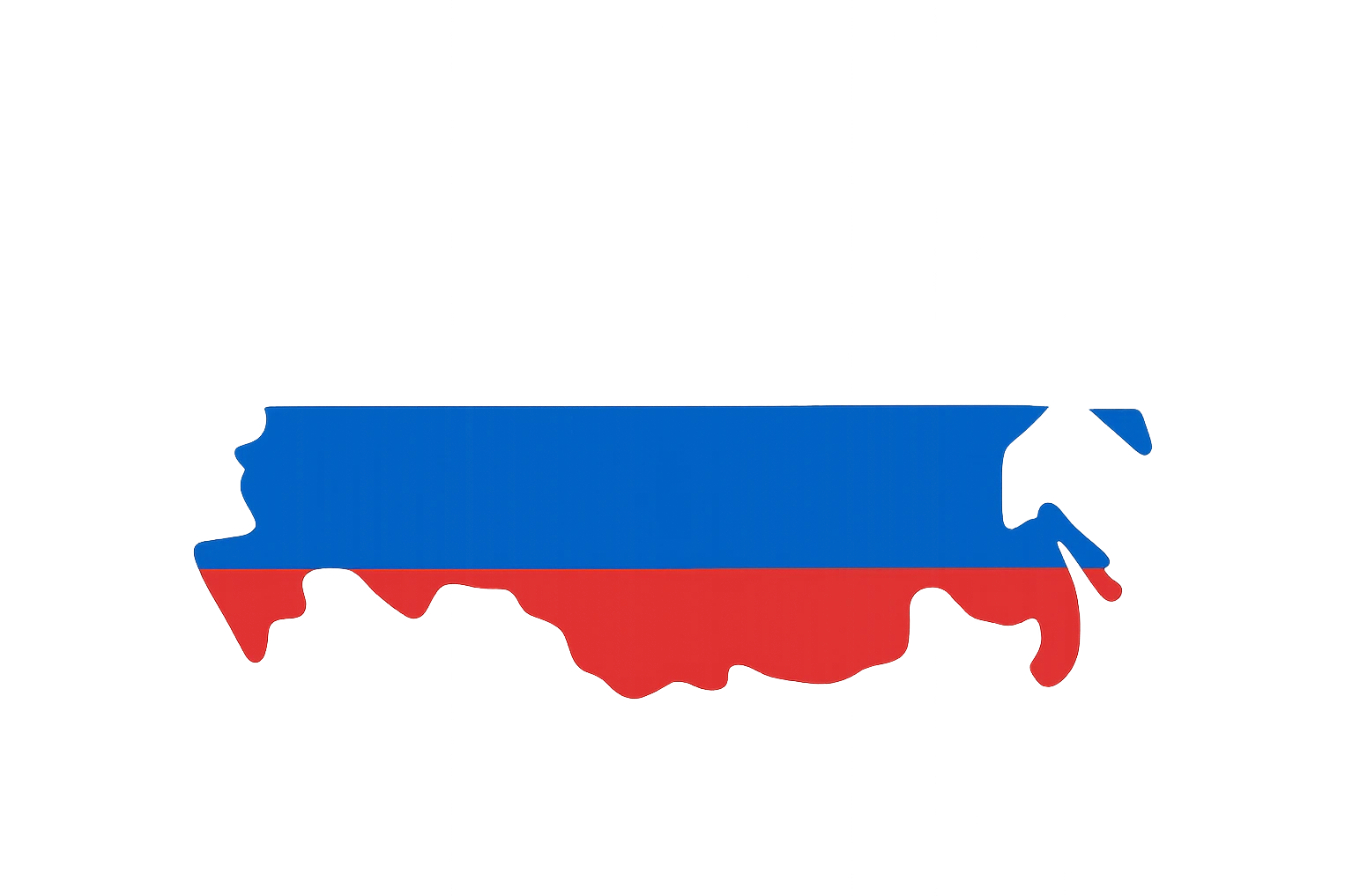 icon of the Russian Federation stylized map outline with national colors, minimal and bold emoji