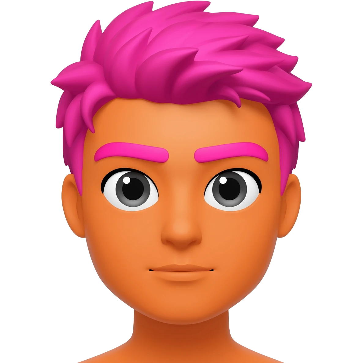 Pink hair orange face pink eyebrows emoji