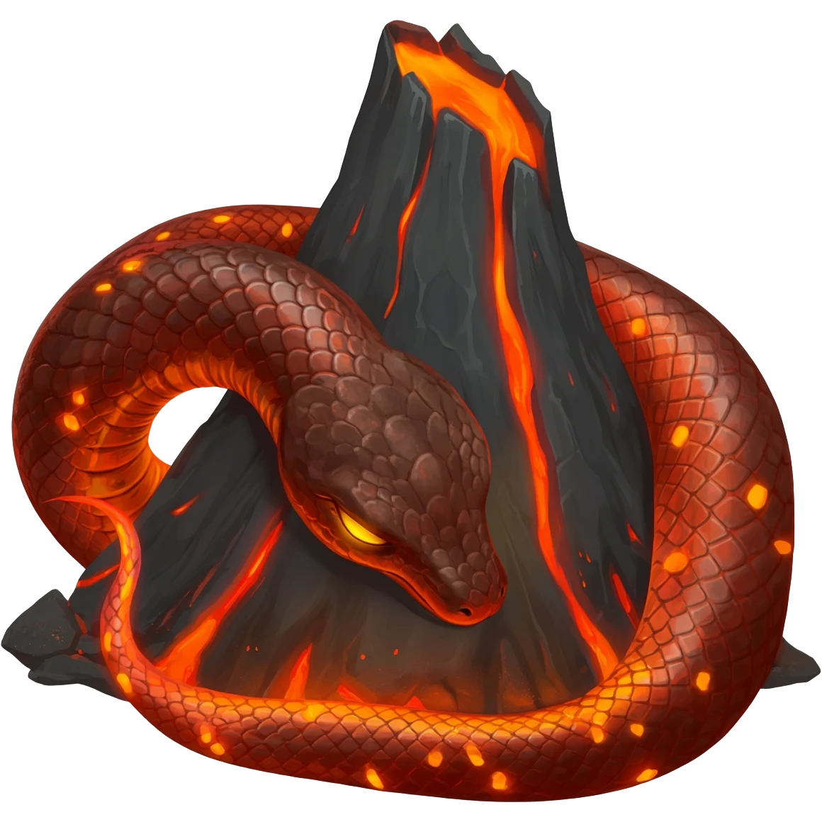 a sleeping Lava Serpent emoji