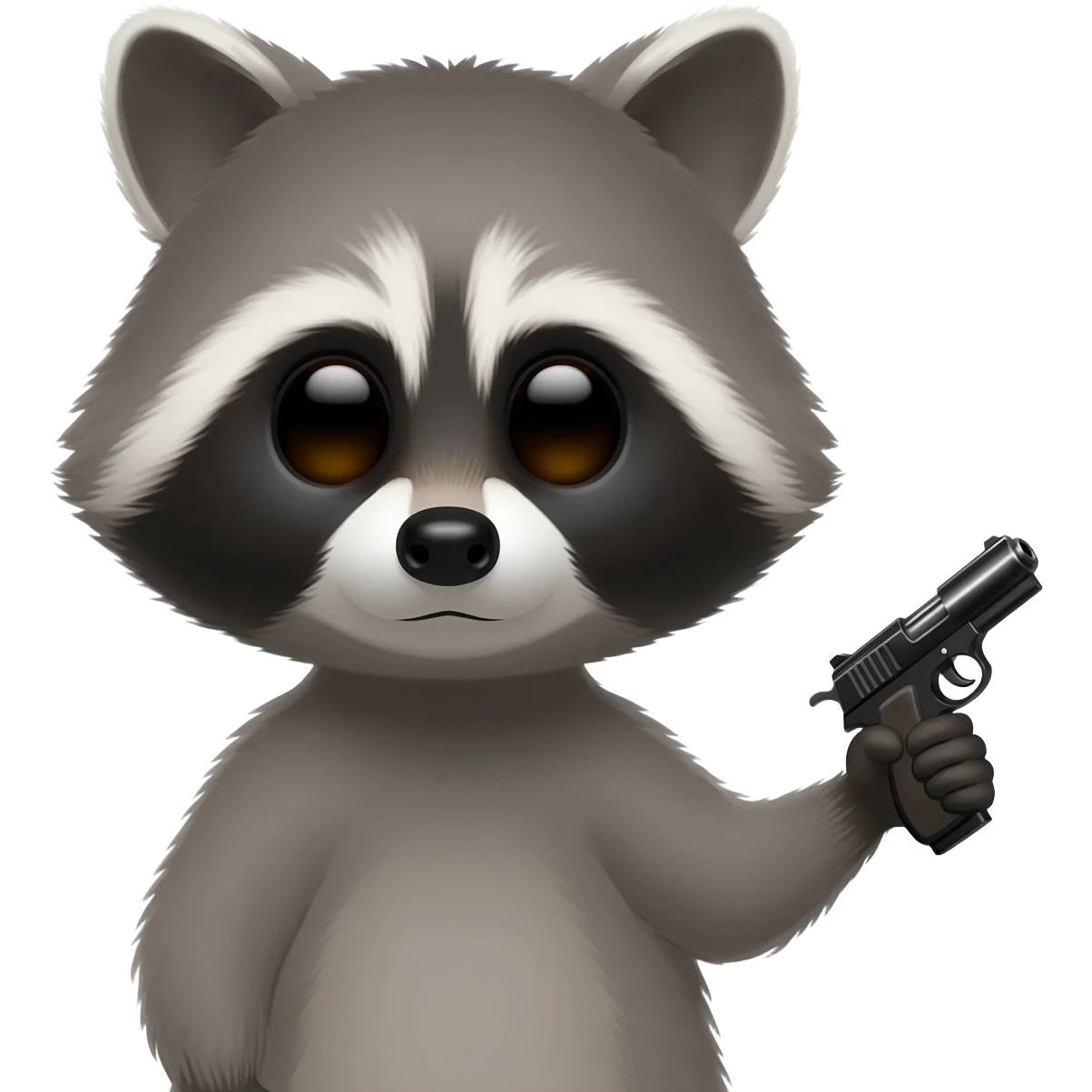 Raccoon with a gun emoji