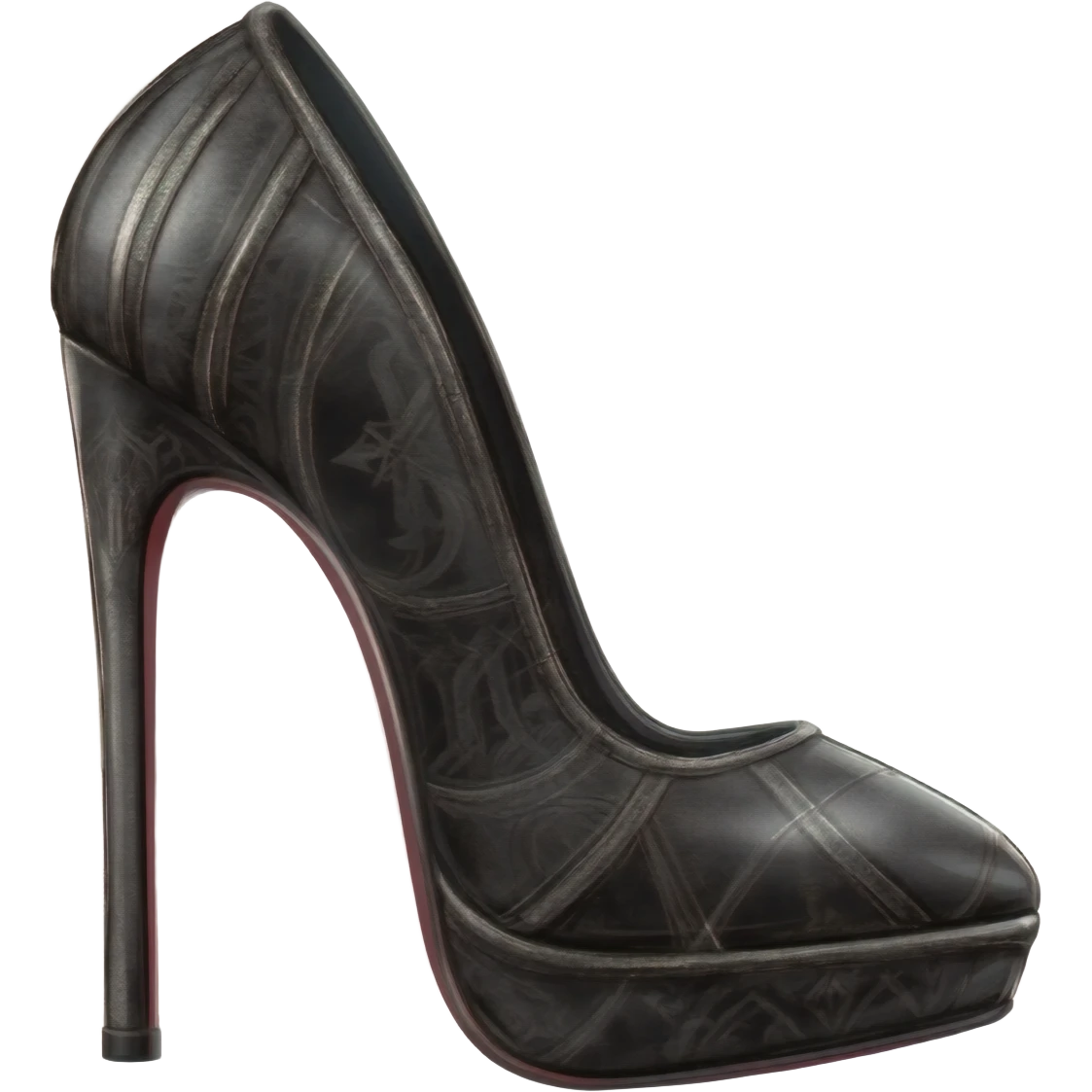 breathtaking illustration of Whimigothic aesthetic vibe of an isolated, extremely detailed hyper-detailed 10 inch stiletto high heels, side view, 16k hd, professional quailty, 600 dpi, emoji