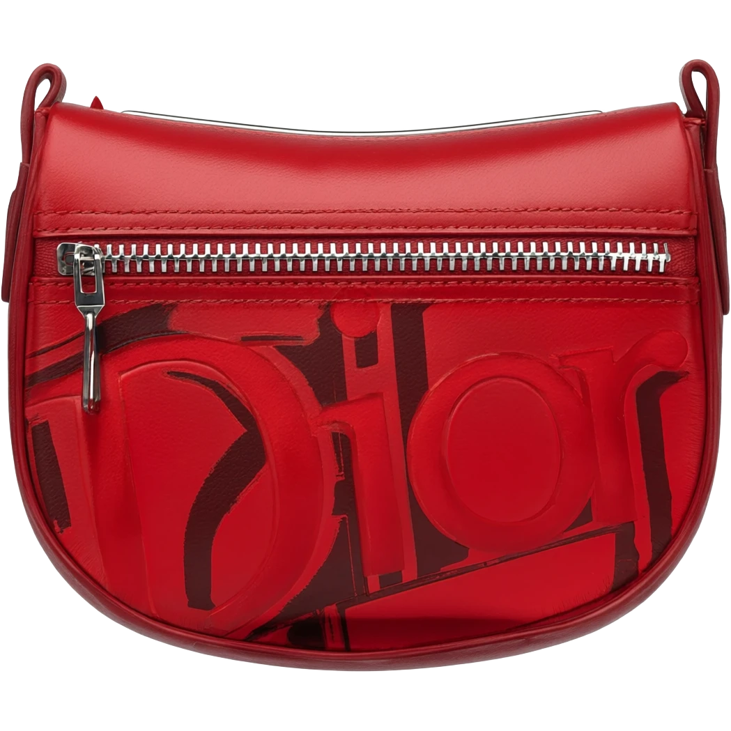 red dior printed saddle bag emoji