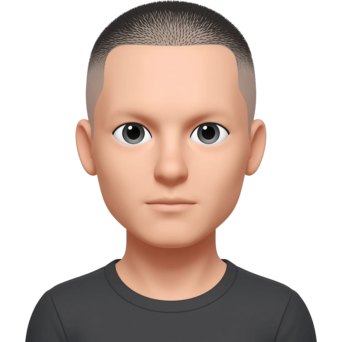 Add a little shadow of a dark hair line that was receding and is kept shaved emoji