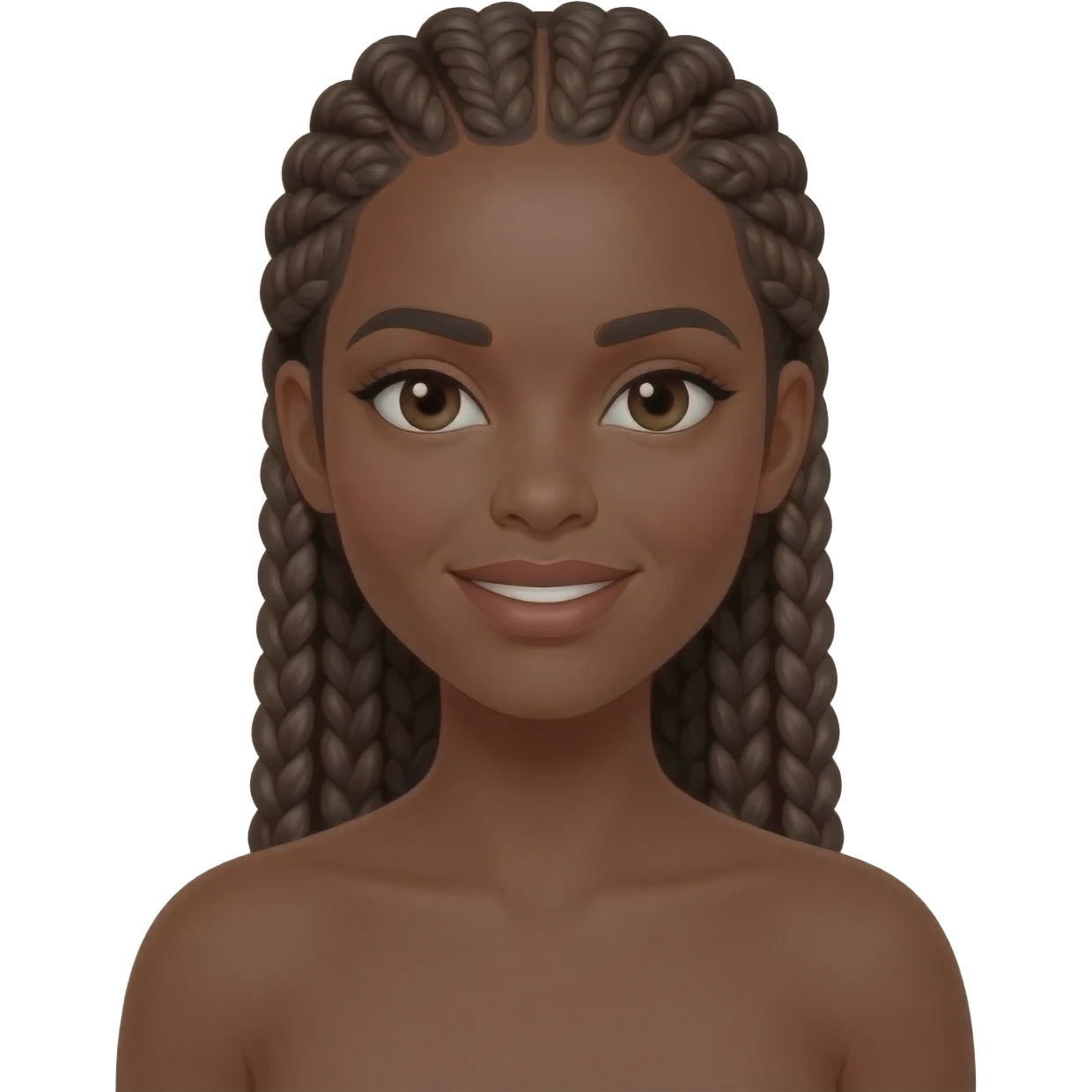 black girl braiding hair emoji