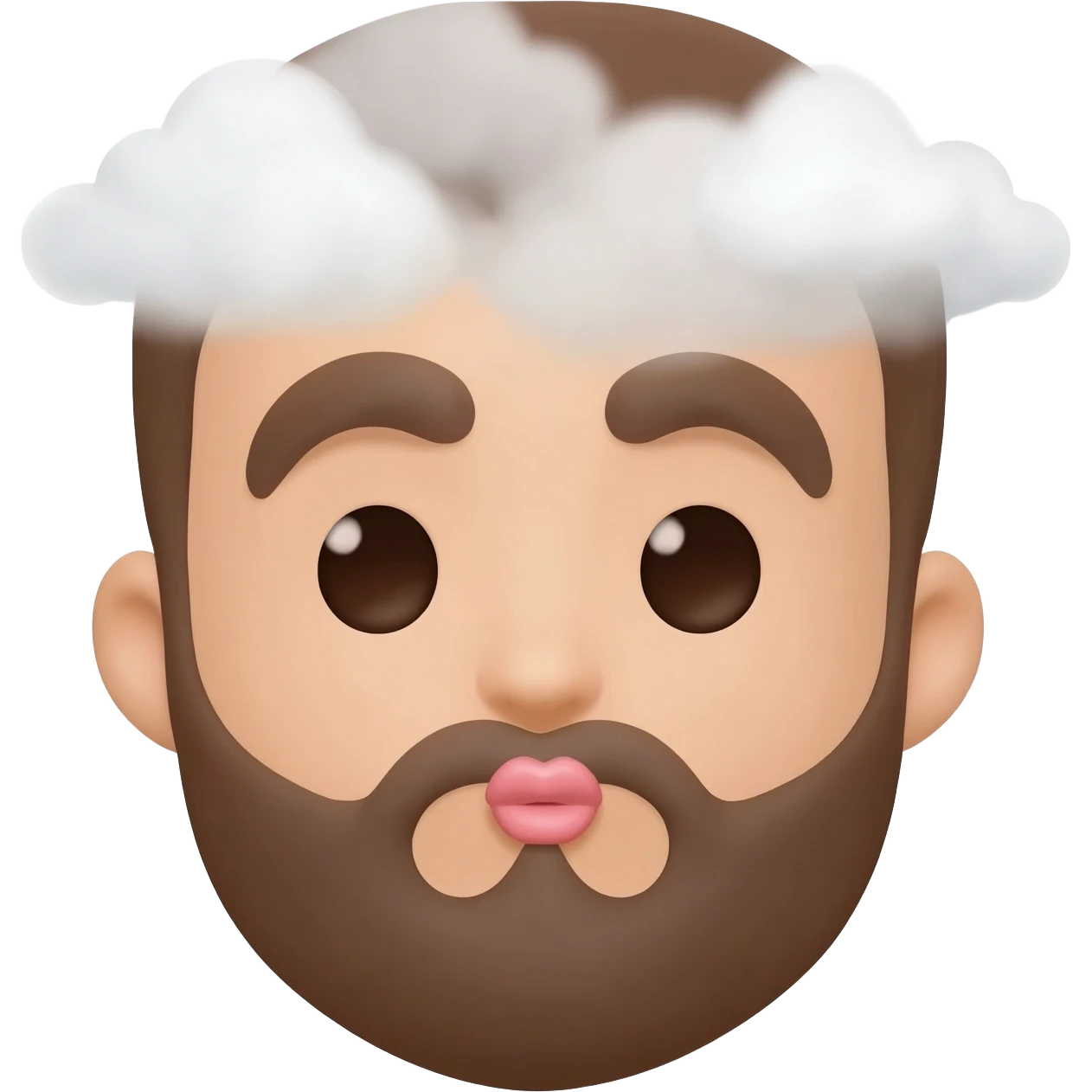 Generate a emoji
🤫
Turn this emoji with some clouds on head and the beard and mustache  and the rest should be same emoji