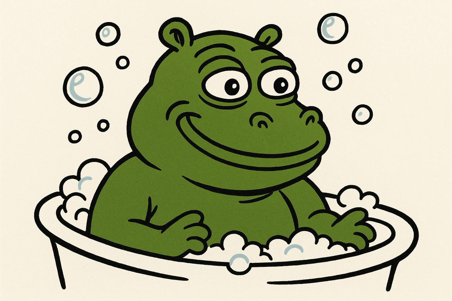 happy hippo with bubbles in bathtub emoji