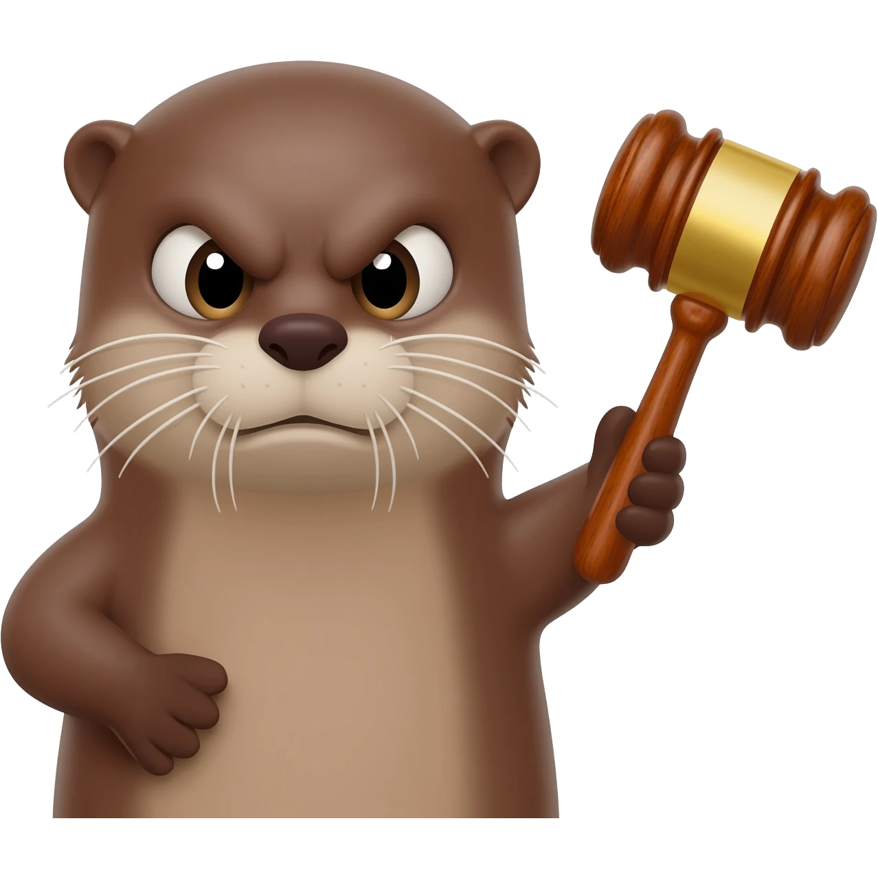 angry otter head with a judge's gavel emoji