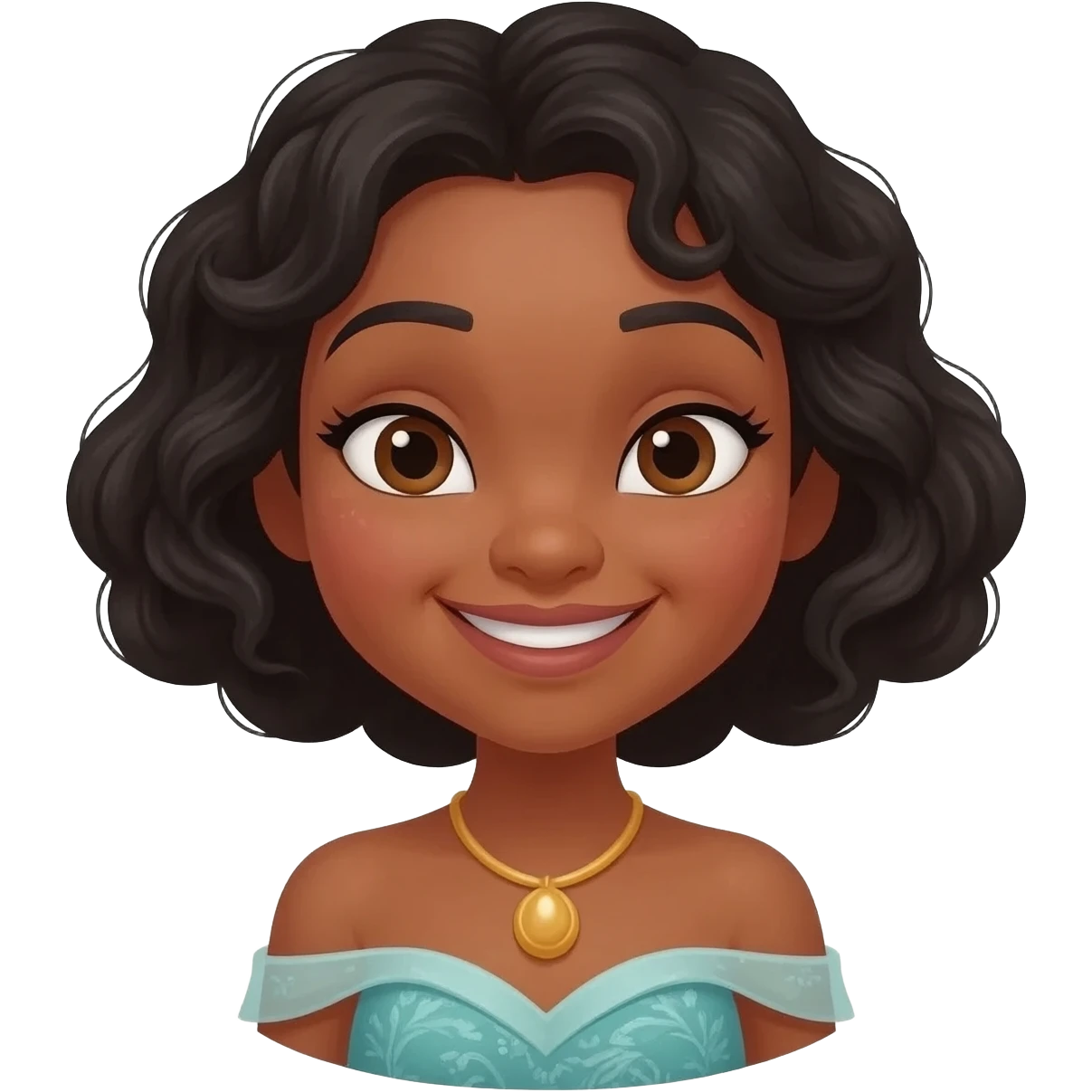 princesa Tiana sonriendo emoji