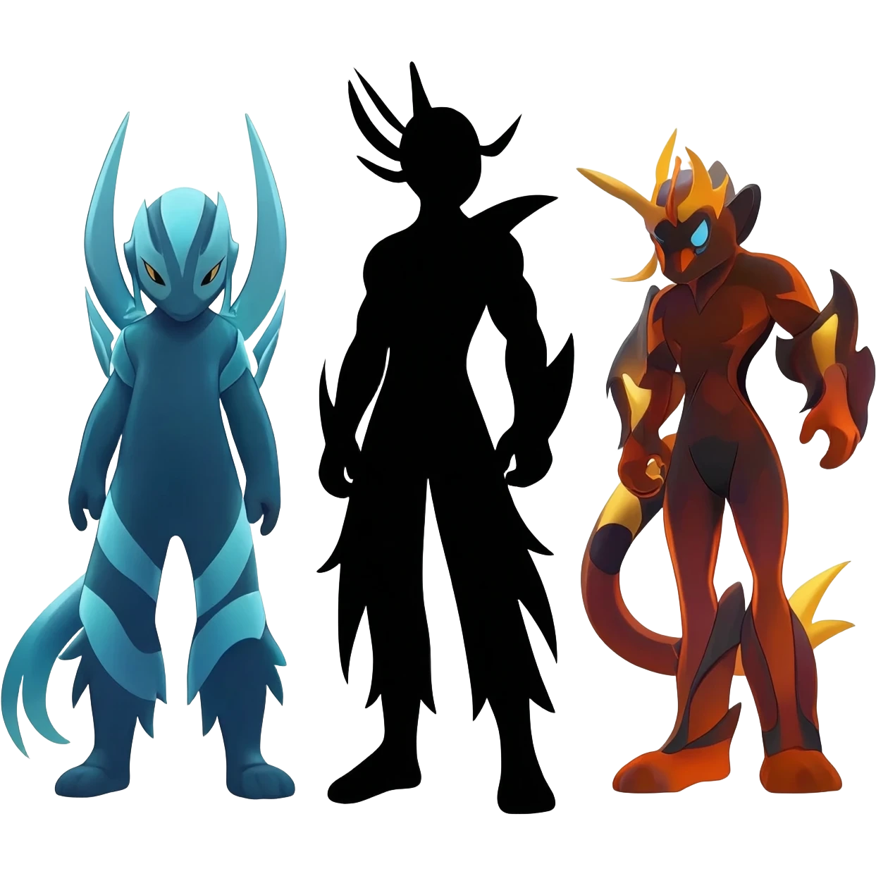 shadowy figure part of the legendary trio of entei suiciune and raikou emoji