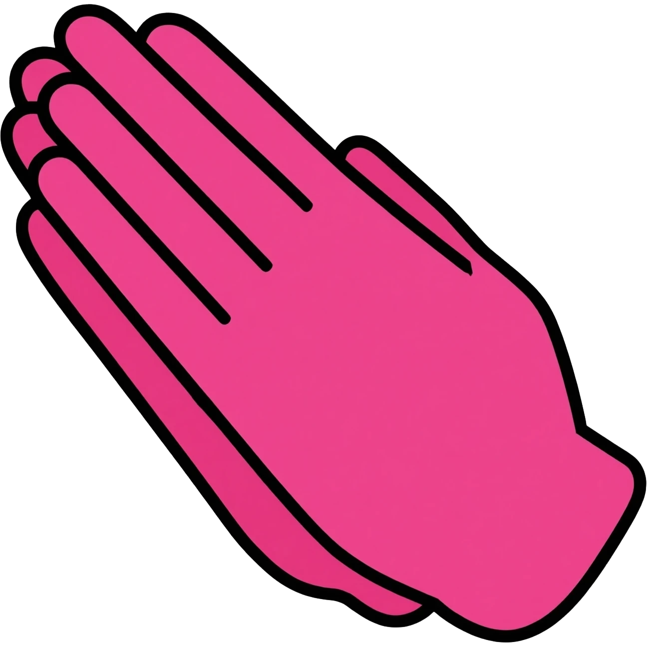 a blessed (i.e "bless") emoji, like two praying hands but hot/light pink, black outline emoji