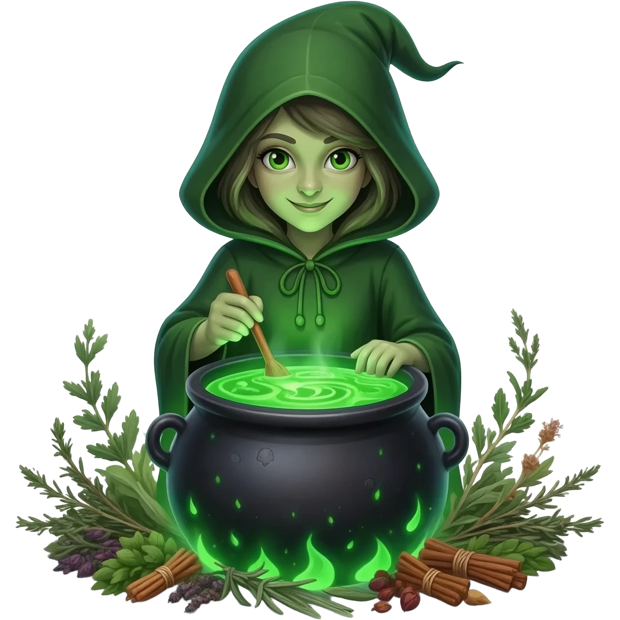 green witch cooking potion emoji