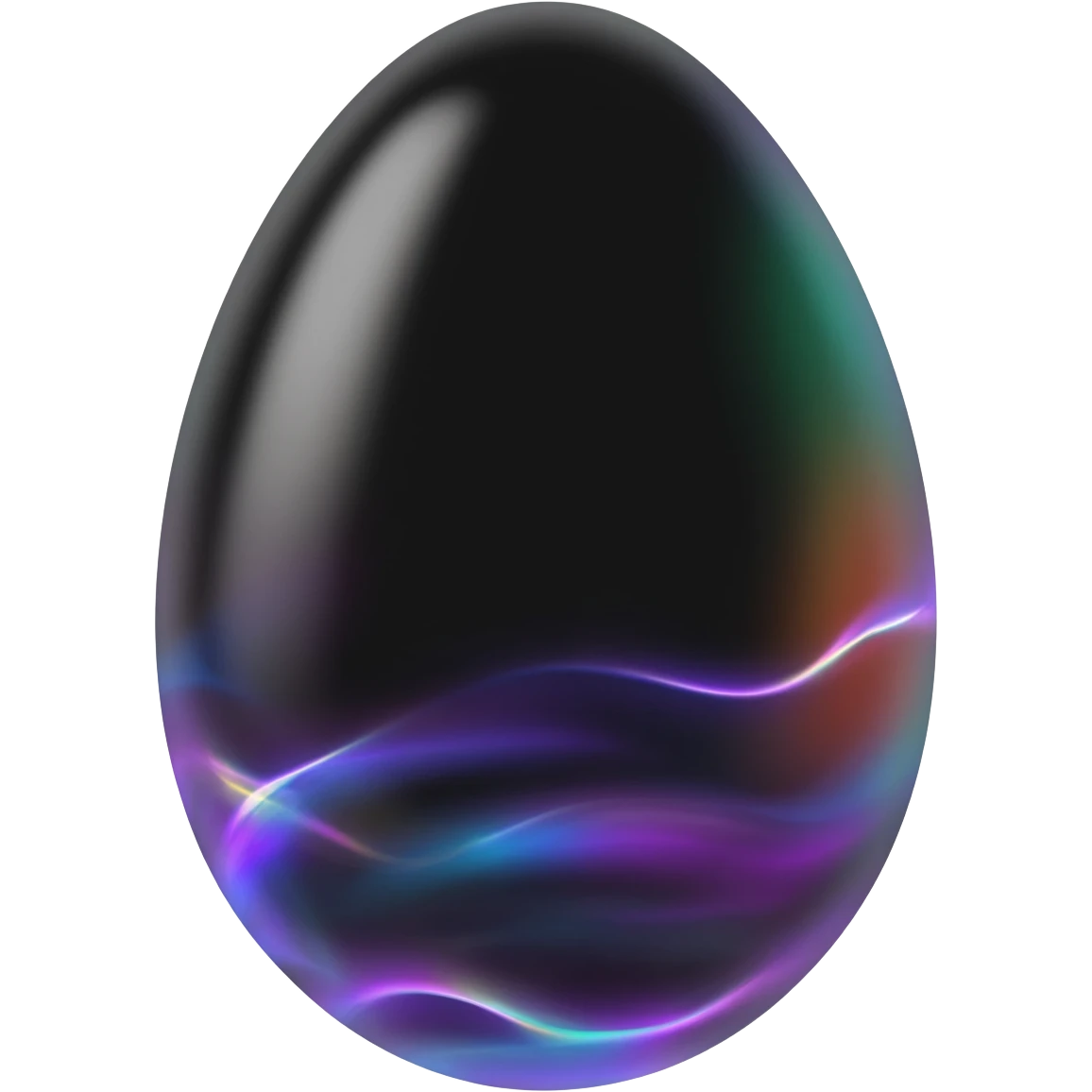 magical black egg with magical waves going around it emoji