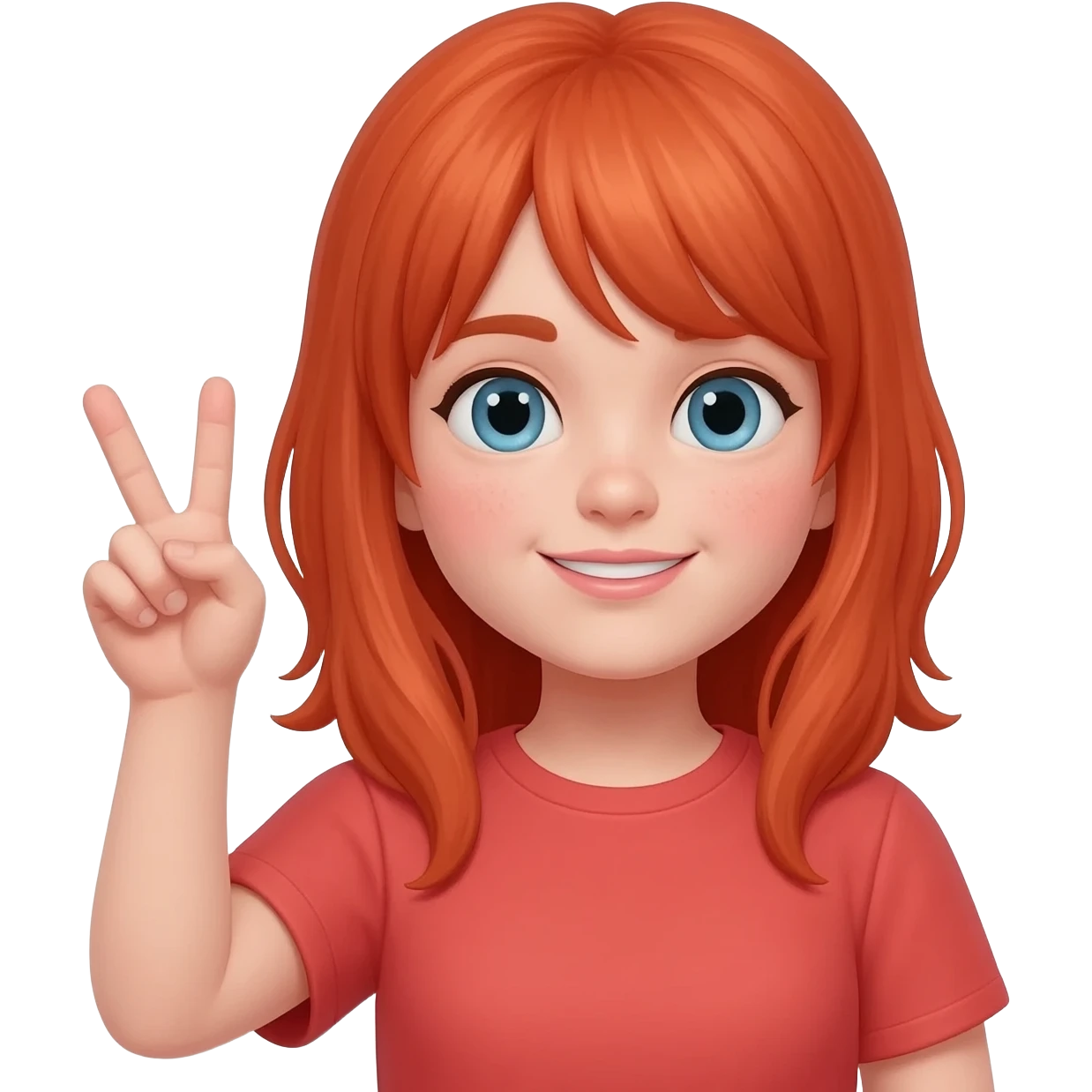 make a redhead girl emoji doing the L (loser) sign emoji