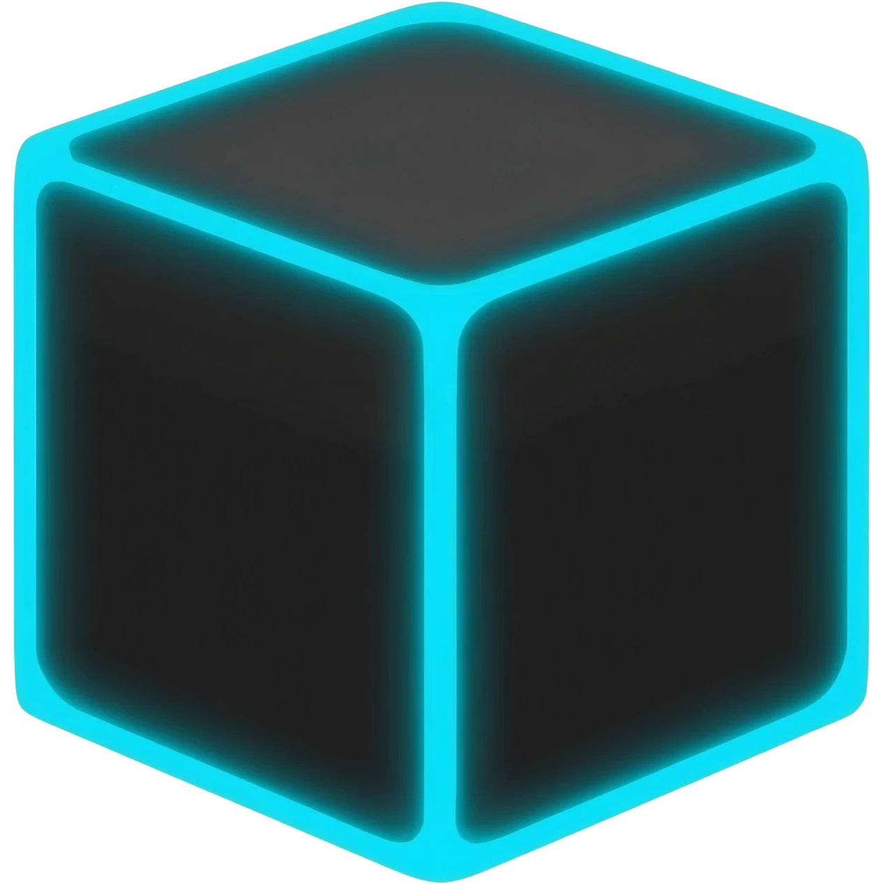 very neon black cube emoji