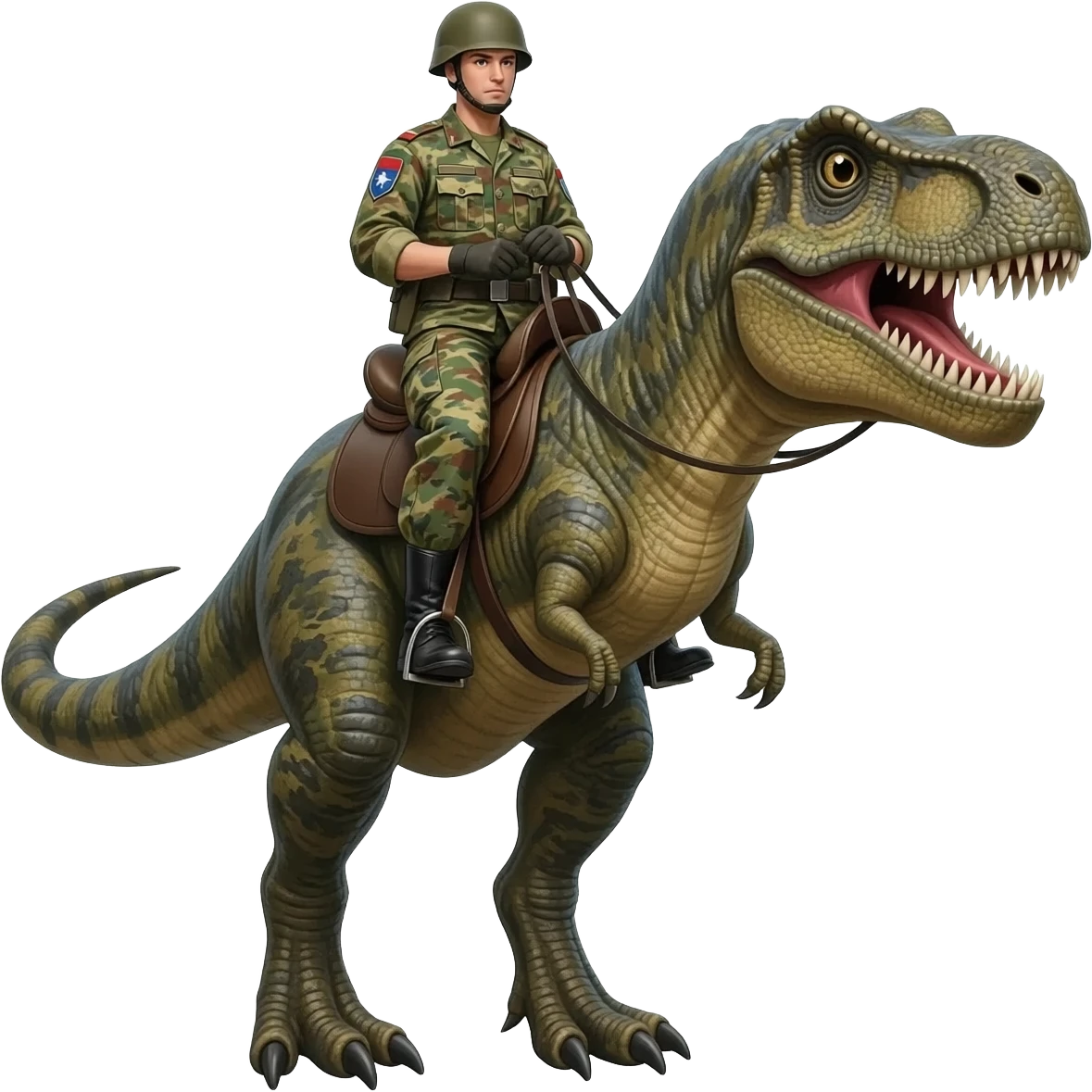 soldier riding an dinosaur emoji