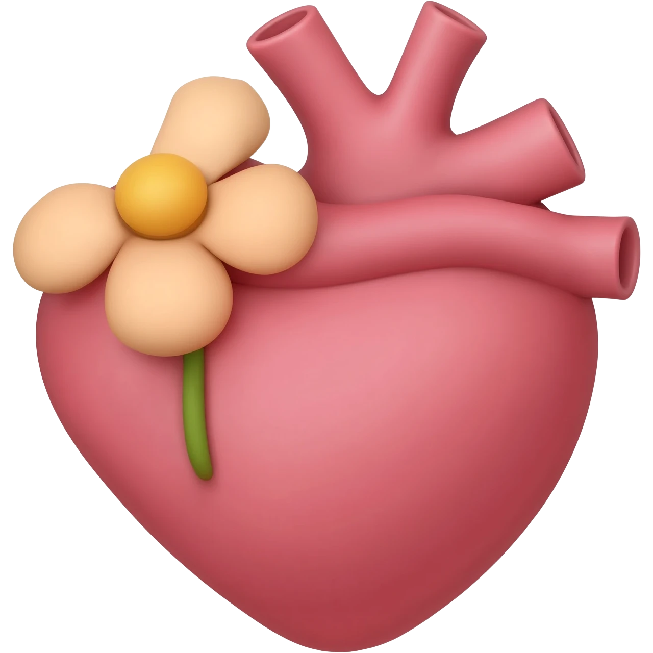 Human heart with flower emoji