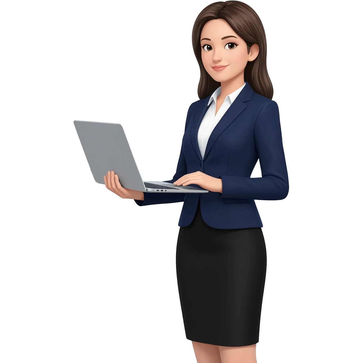 Business woman holding a laptop emoji emoji