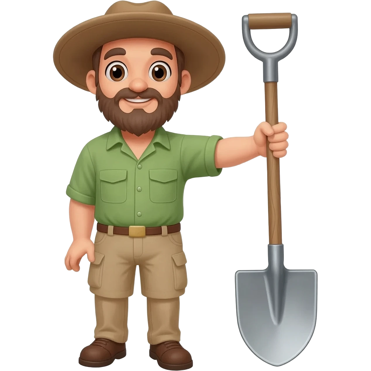 Zookeeper standing and had a shovel in his right hand emoji