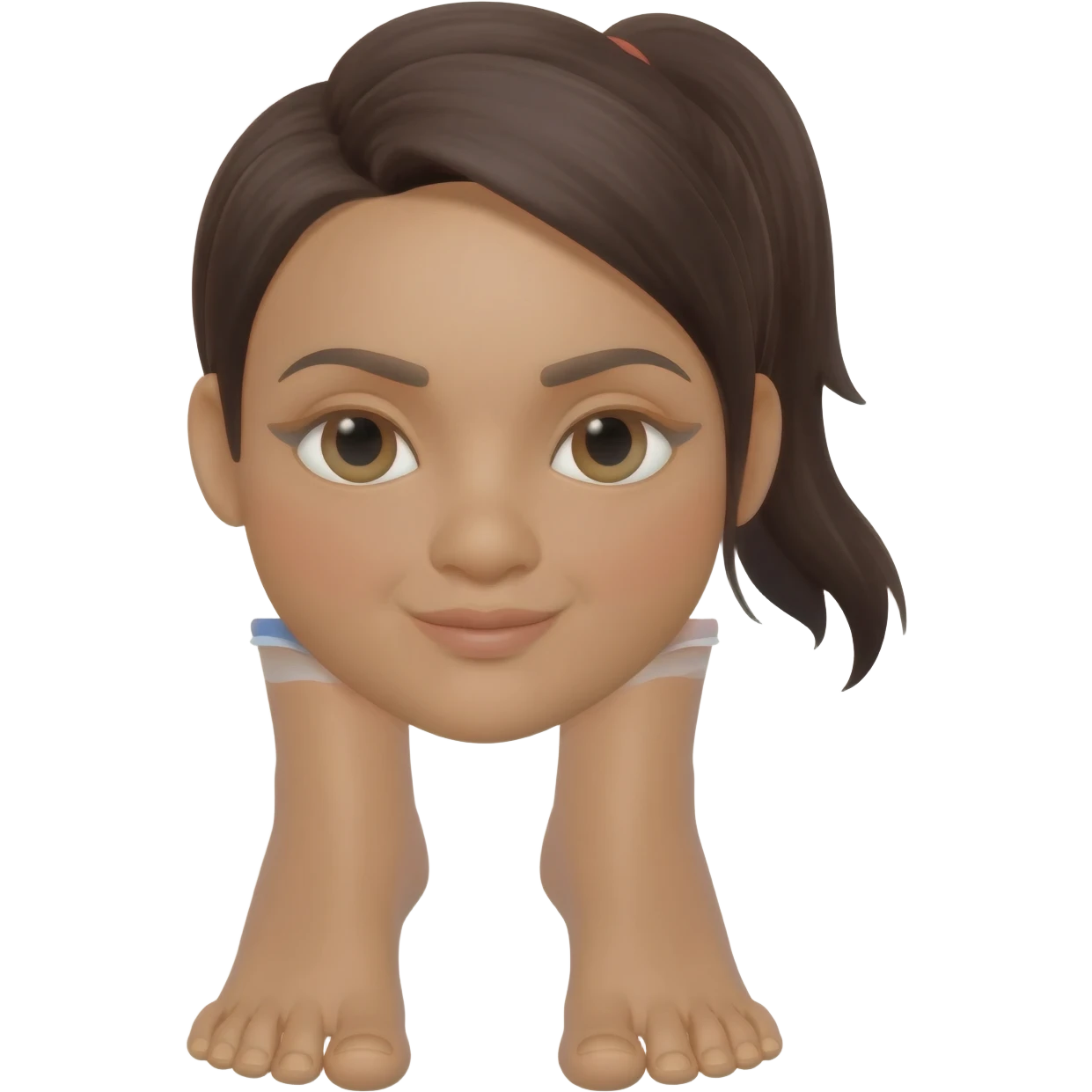 Filipino girl age 20s white bikini tri top with feet emoji