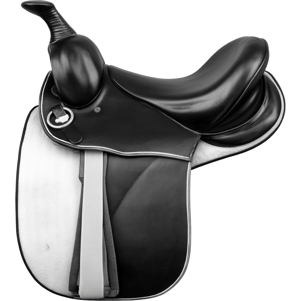 Can you make a 1950s black and white saddle emoji emoji