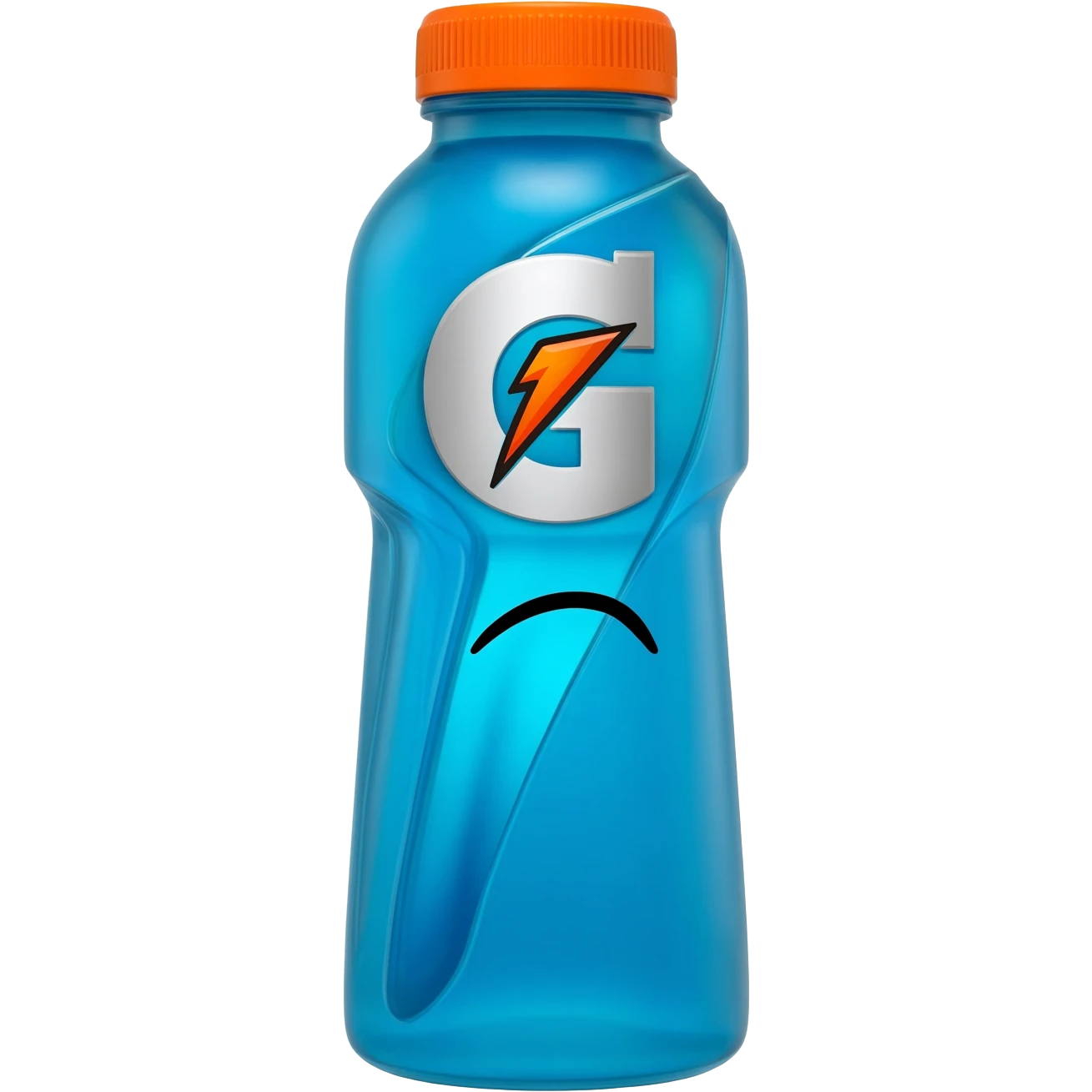 Blue Gatorade with sad face emoji