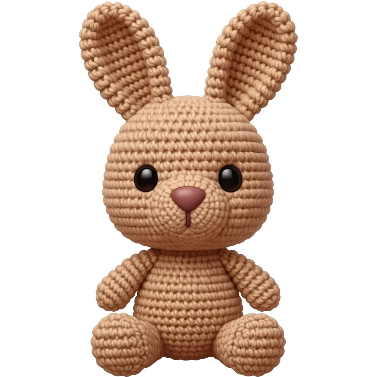 make me a crocheted bunny plushie in light brown emoji