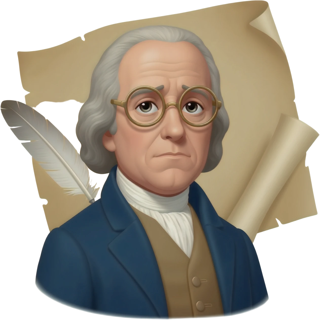 Benjamin franklin with glasses but sad emoji