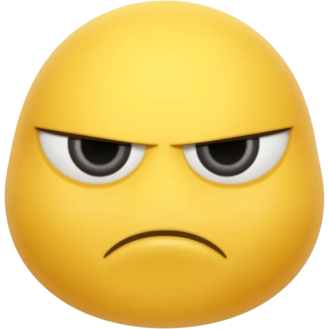 Yellow emoji adorable stern face emoji