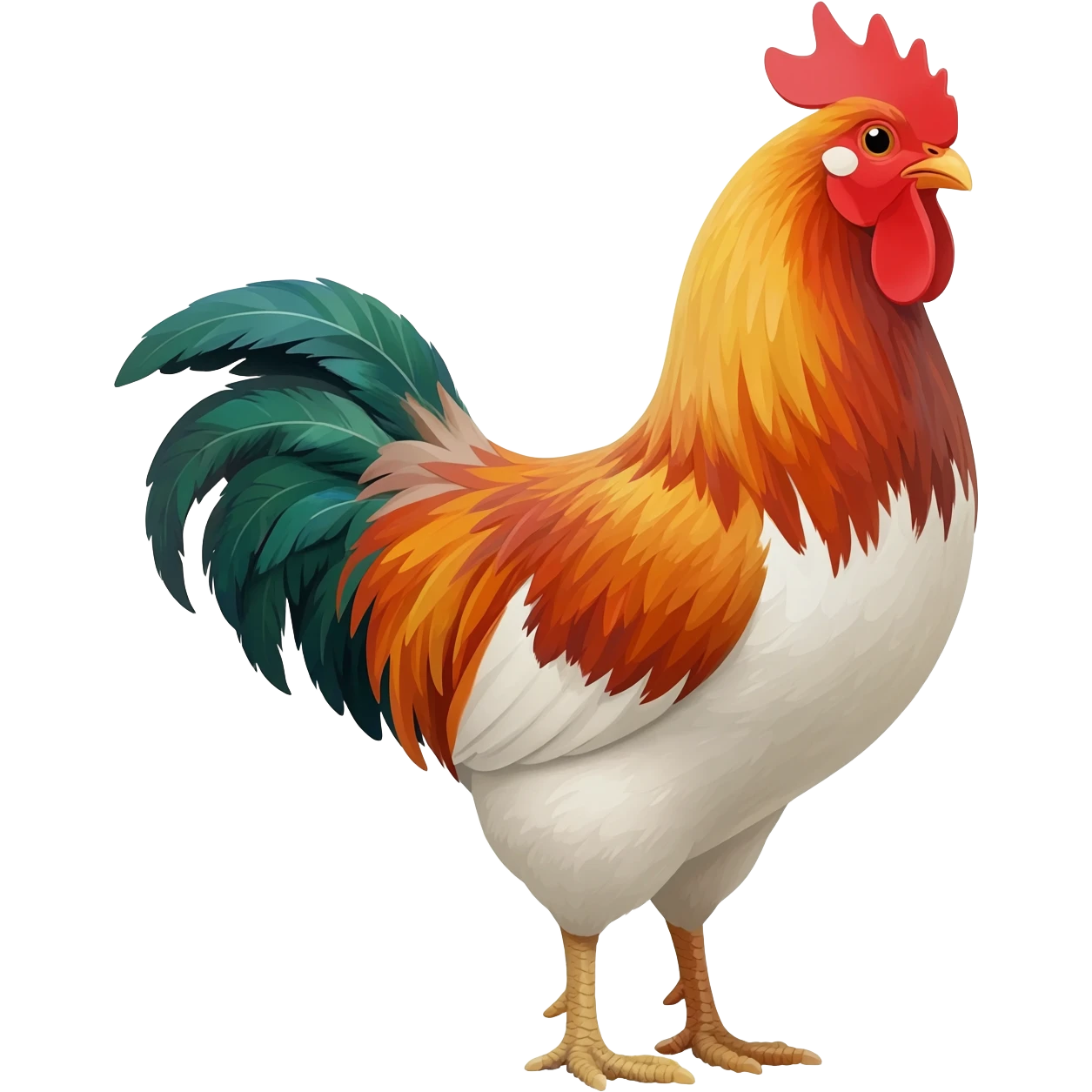 Quiero un pollo blanco que sea de varios colores emoji