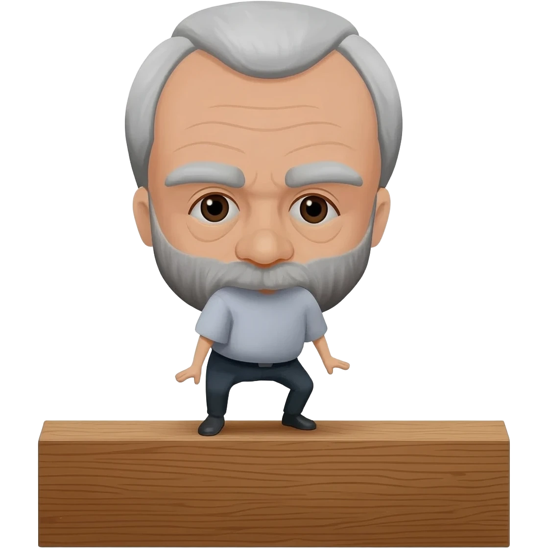 Older gray hair man with goatee baling on top emoji