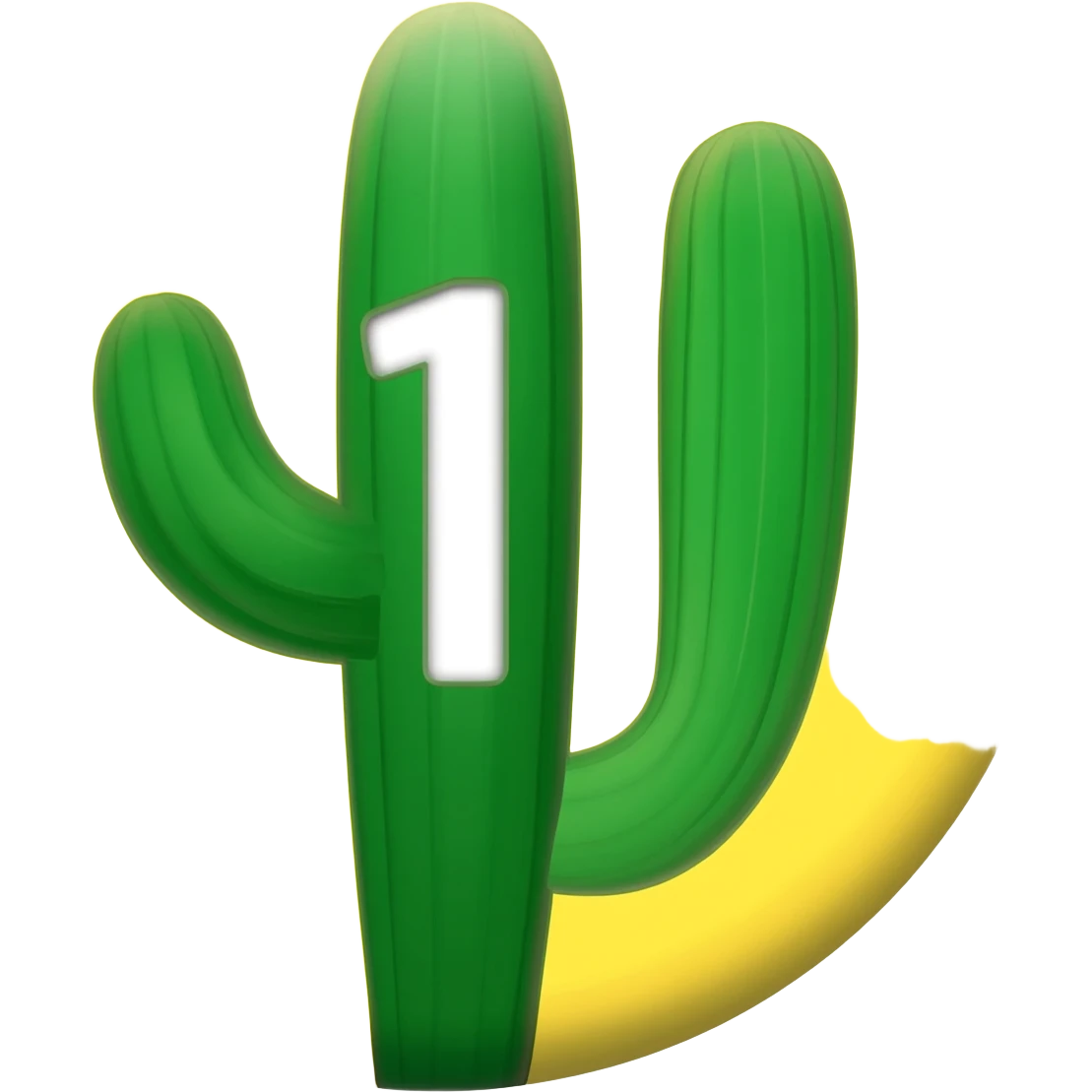 A yellow badge with an astethic catcus and number 1 on it emoji