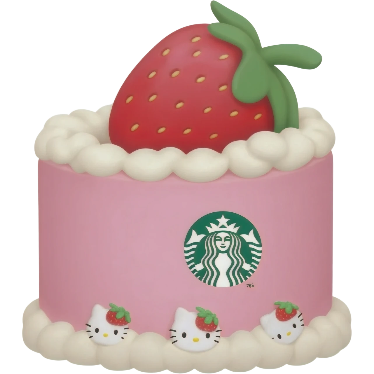 Pink strawberry cute Starbucks hello kitty cake emoji