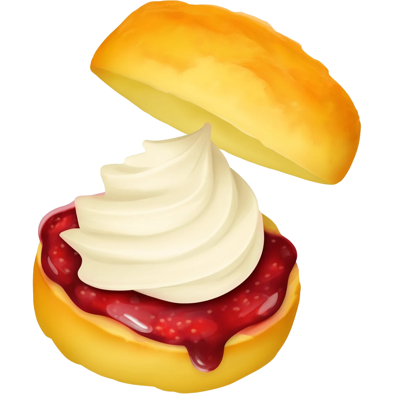 Huge scone with jam and cream emoji