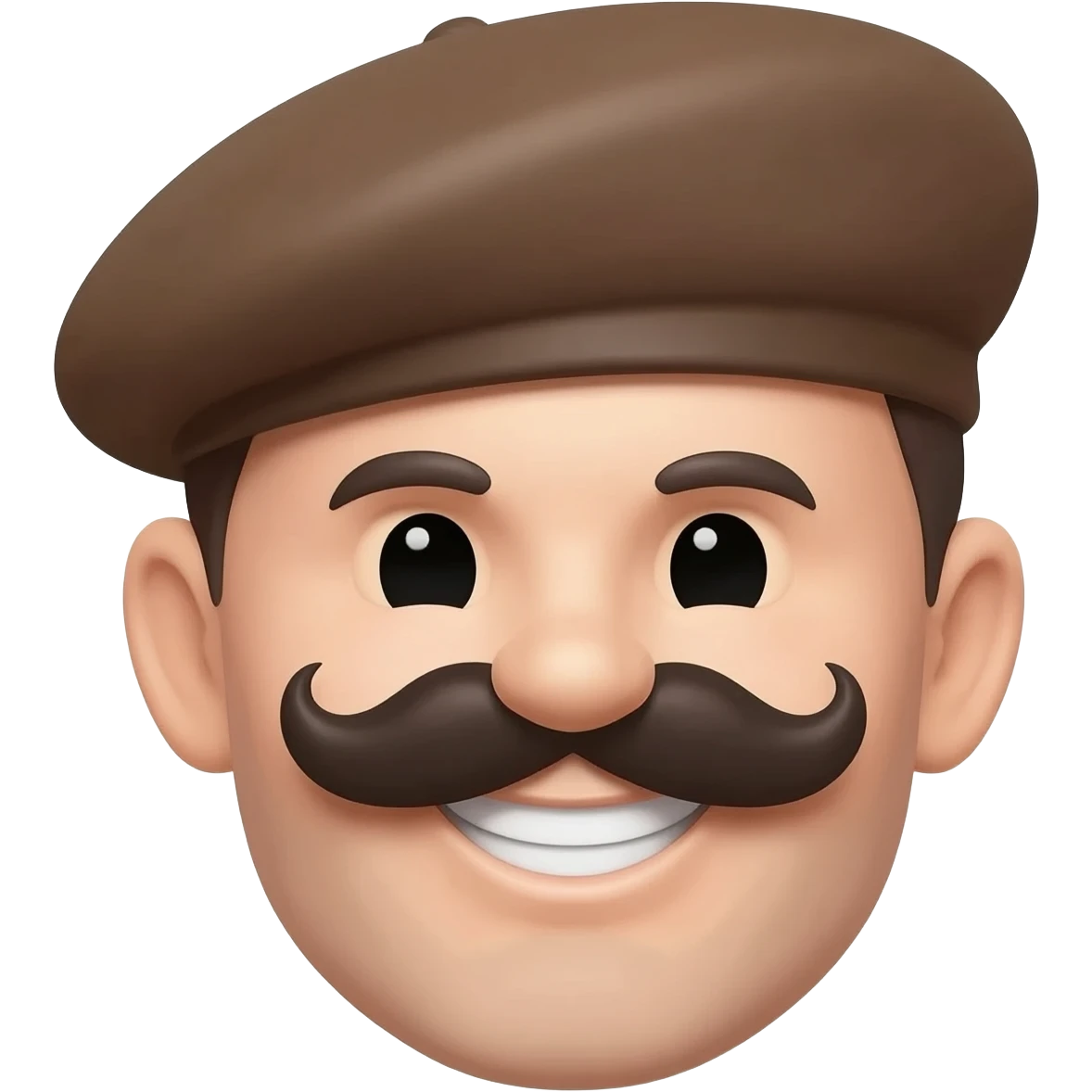 French smiley face with beret and mustache emoji