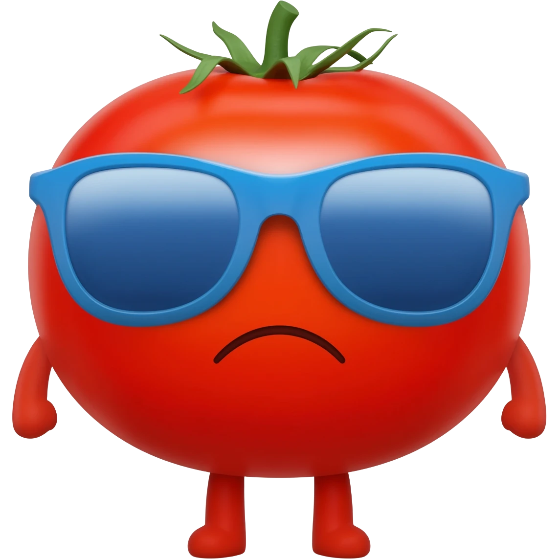 un tomate con lentes de sol molesto emoji
