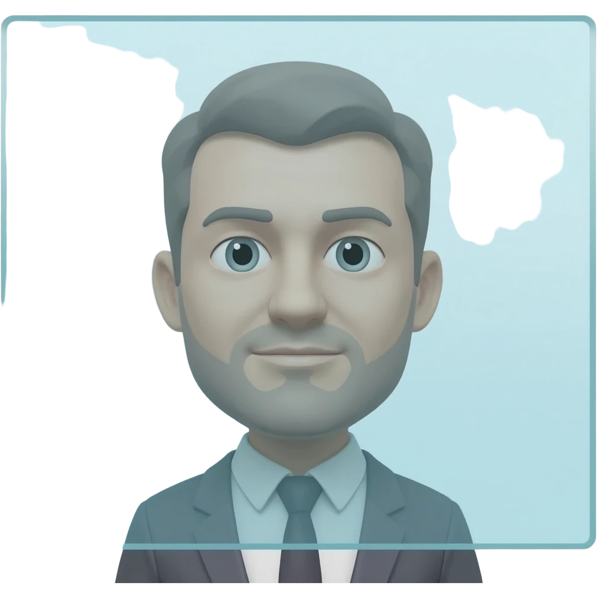 apple style emoji, man who is looking at a solid wall but can see straight through it to the other side emoji