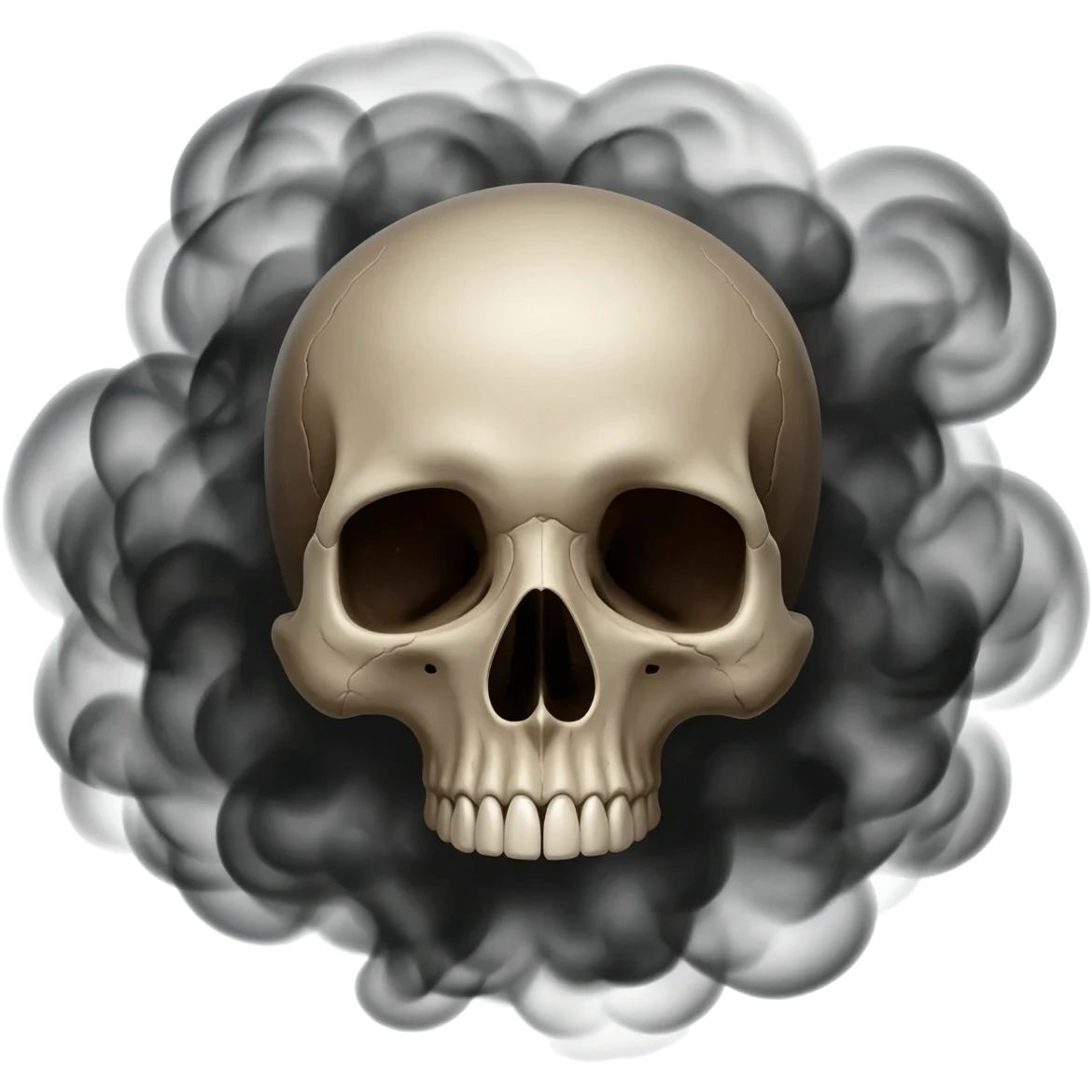black smoke smoke with a skull in the middle emoji
