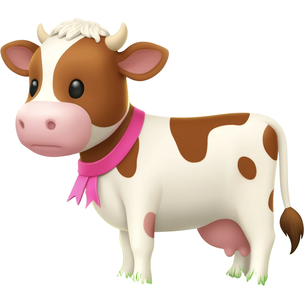 cute little cow with ribbon emoji