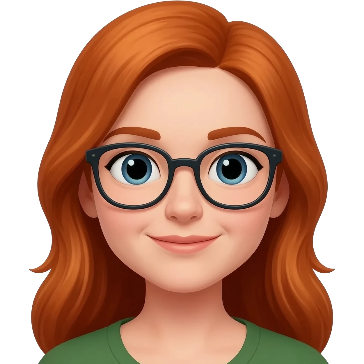 up close 3d hyper realistic long dark reddish blond woman gardening with glasses emoji
