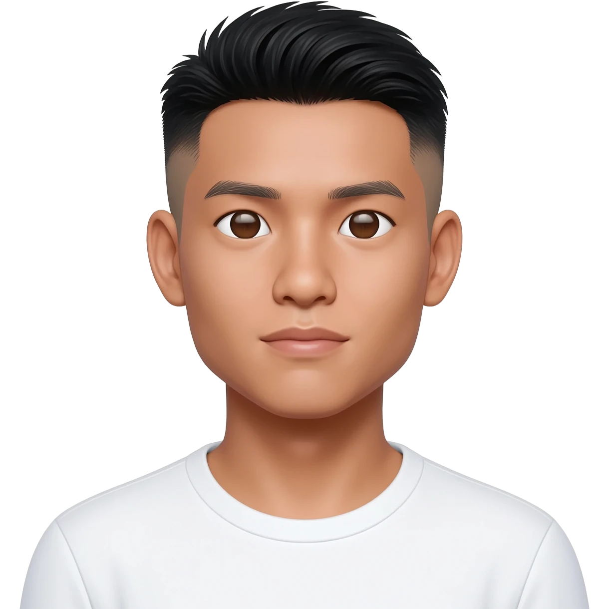 Filipino man at 25 years old fade hair cut  emoji