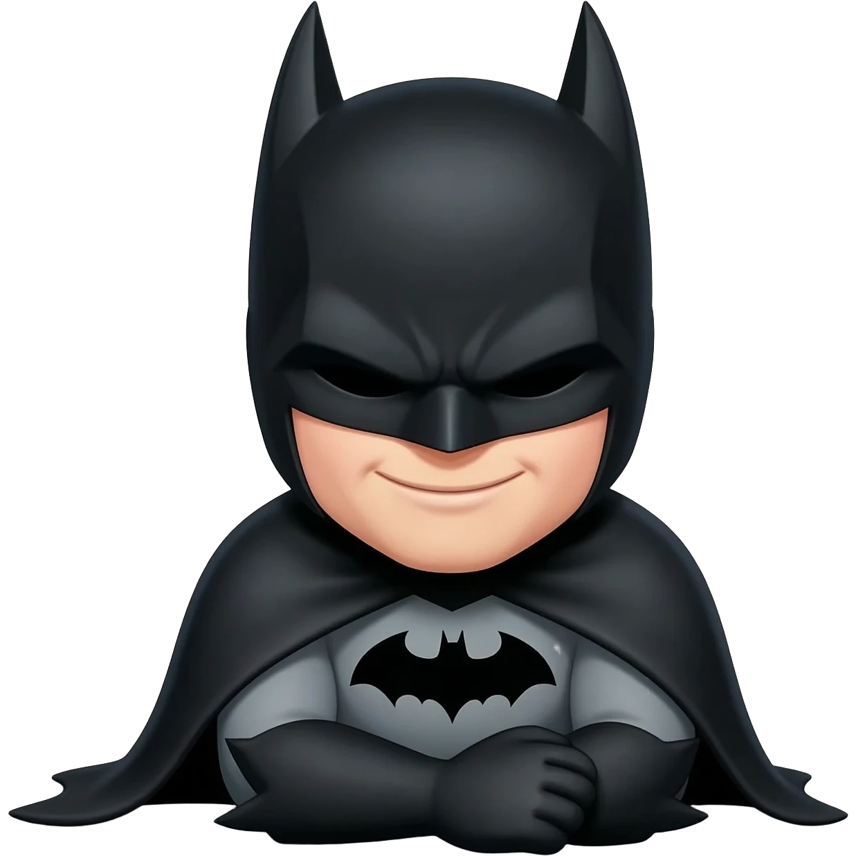 cute batman leaning his face forward and smiling emoji